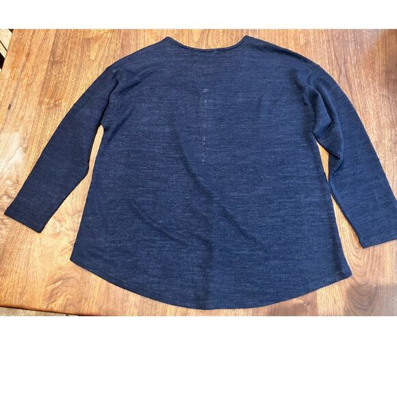 Soft Surroundings 2X Navy Blue, Long Sleeve Top, Zip Up, Gold Tone. Womens Plus - Picture 2 of 7